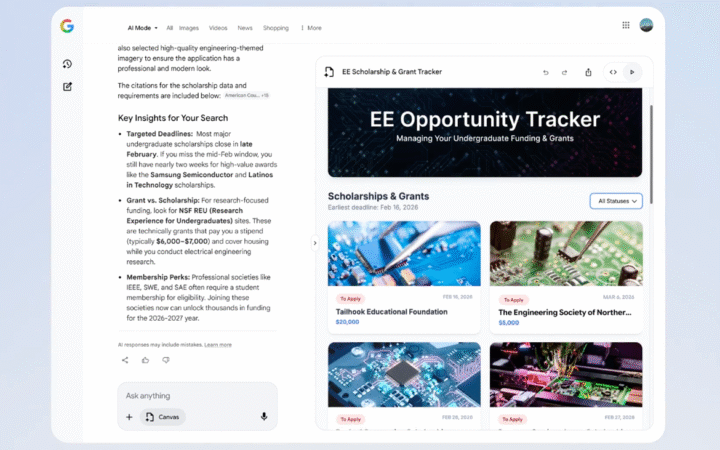 Google Expands AI Mode Canvas to All US Search Users