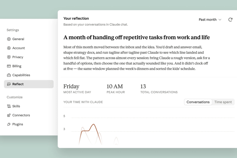 Anthropic Adds Reflect, a Dashboard for How You Use Claude