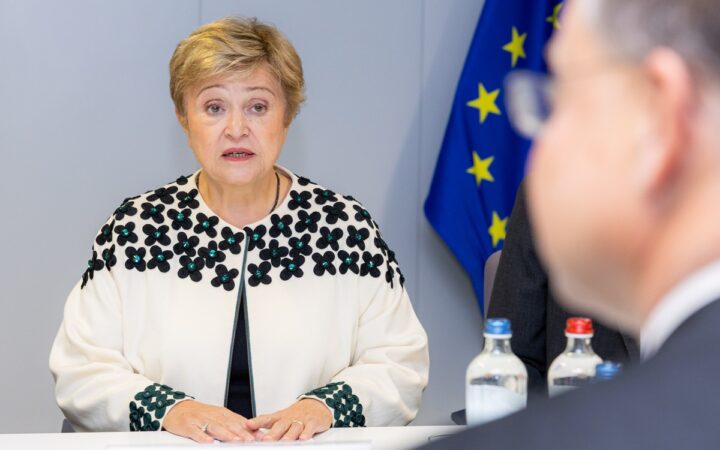 Kristalina Georgieva at the European Commission in Brussels on September 8, 2026