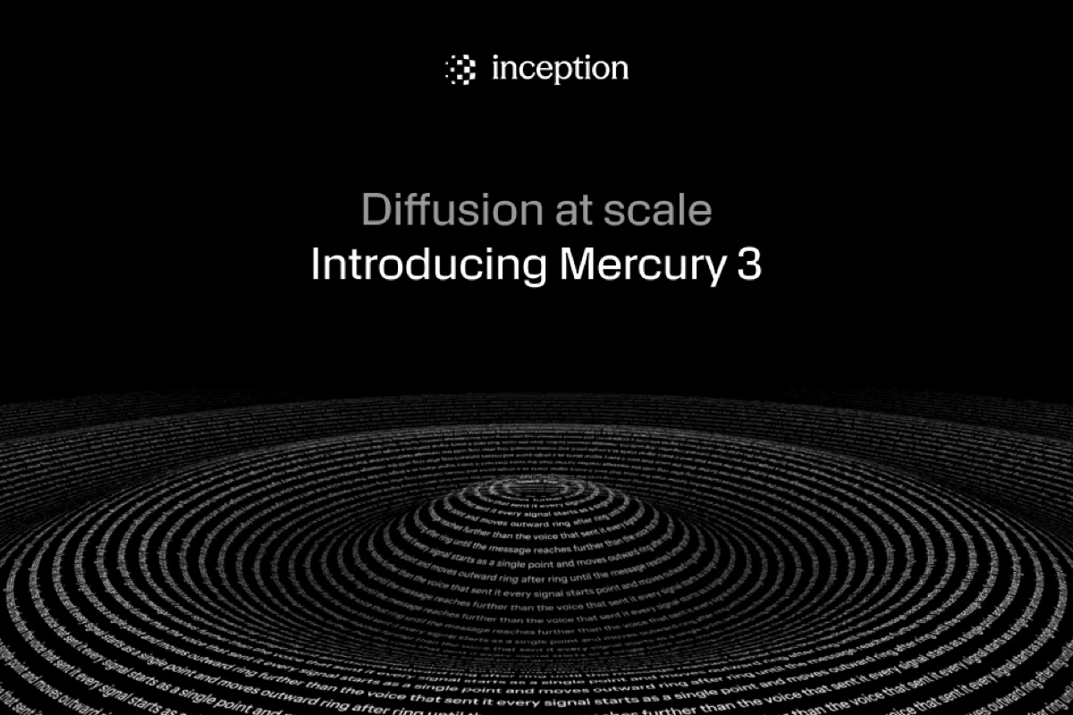 Inception Launches Mercury 3 With 1,068 Tokens per Second